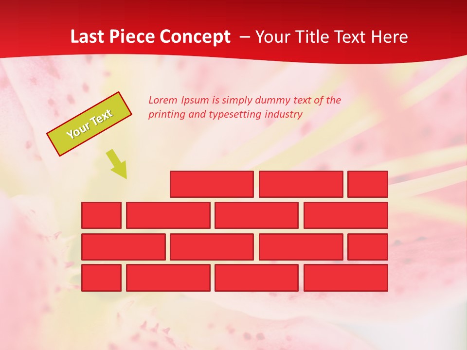 A Pink Flower With Yellow Center On A Red Background PowerPoint Template