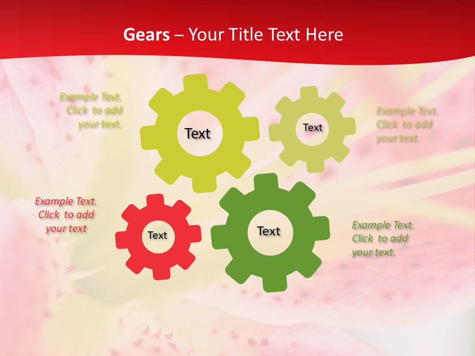 A Pink Flower With Yellow Center On A Red Background PowerPoint Template