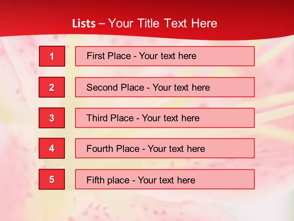 A Pink Flower With Yellow Center On A Red Background PowerPoint Template