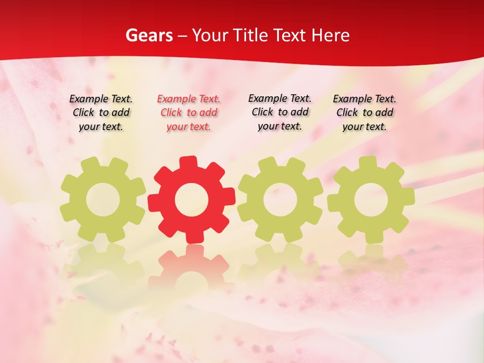 A Pink Flower With Yellow Center On A Red Background PowerPoint Template