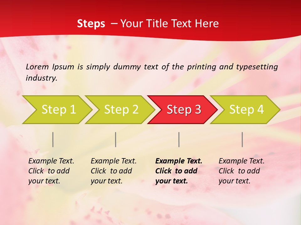 A Pink Flower With Yellow Center On A Red Background PowerPoint Template