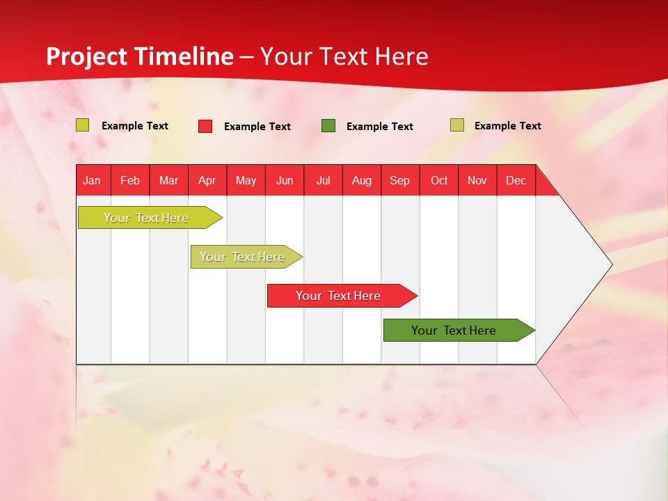 A Pink Flower With Yellow Center On A Red Background PowerPoint Template