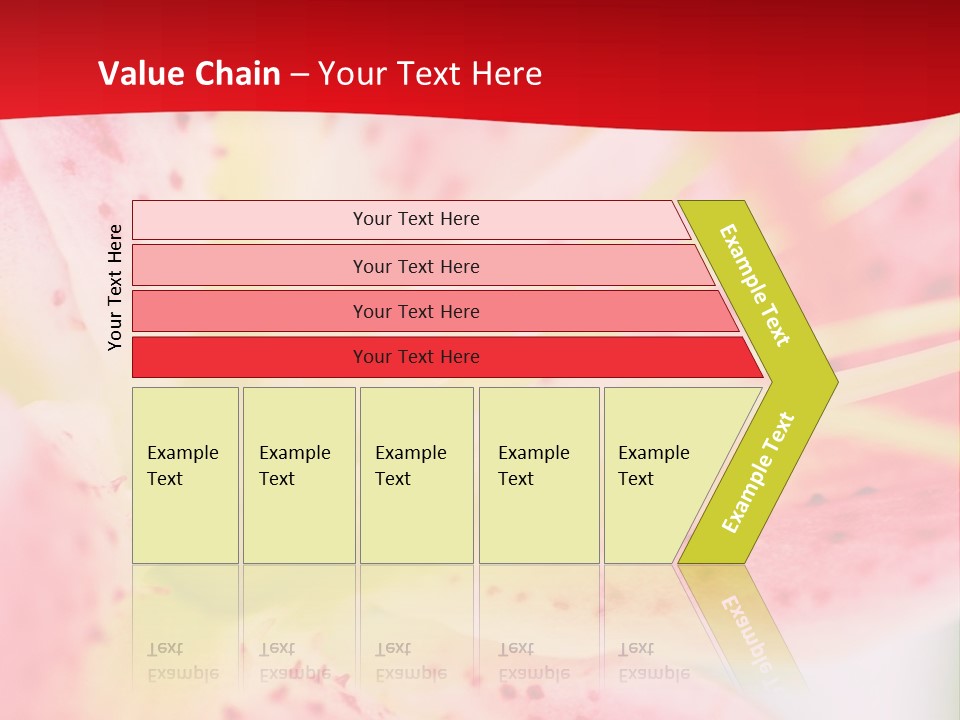 A Pink Flower With Yellow Center On A Red Background PowerPoint Template