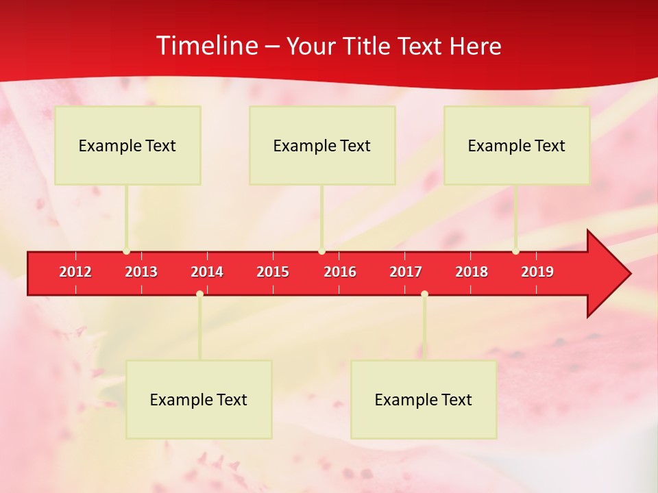 A Pink Flower With Yellow Center On A Red Background PowerPoint Template