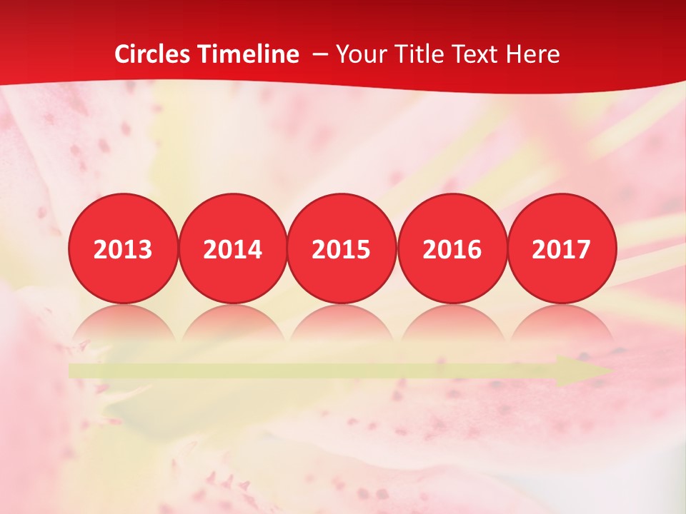 A Pink Flower With Yellow Center On A Red Background PowerPoint Template
