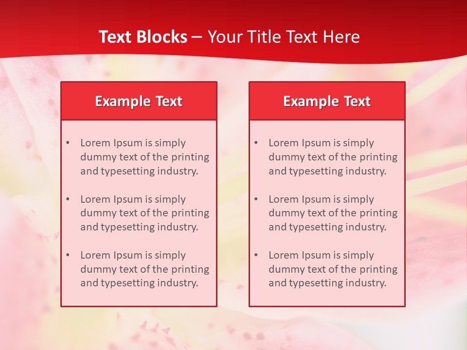 A Pink Flower With Yellow Center On A Red Background PowerPoint Template