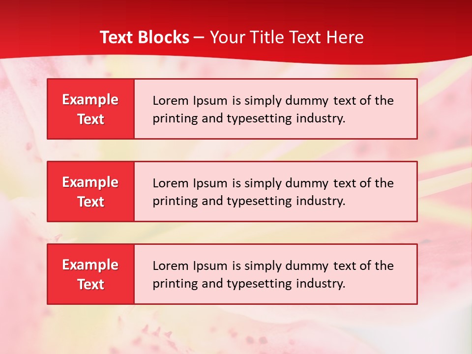 A Pink Flower With Yellow Center On A Red Background PowerPoint Template