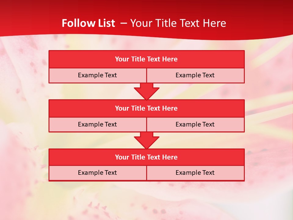 A Pink Flower With Yellow Center On A Red Background PowerPoint Template