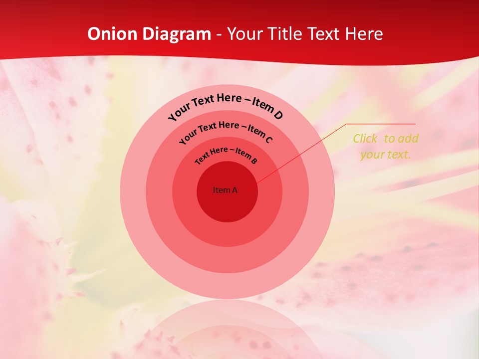 A Pink Flower With Yellow Center On A Red Background PowerPoint Template