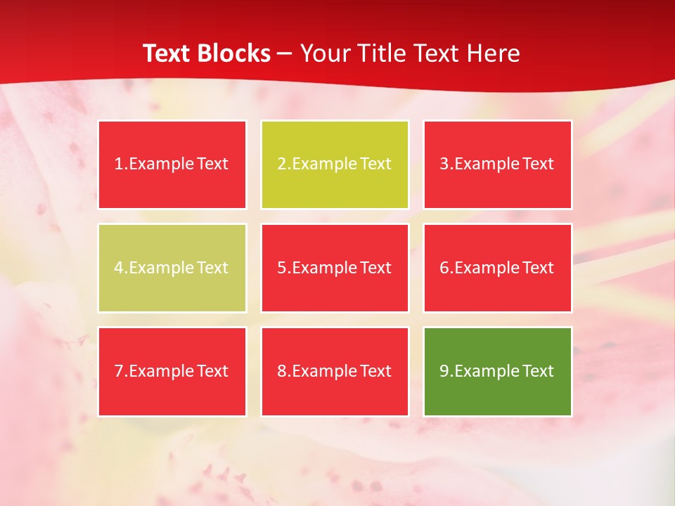 A Pink Flower With Yellow Center On A Red Background PowerPoint Template