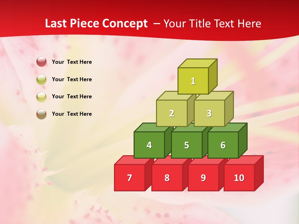 A Pink Flower With Yellow Center On A Red Background PowerPoint Template