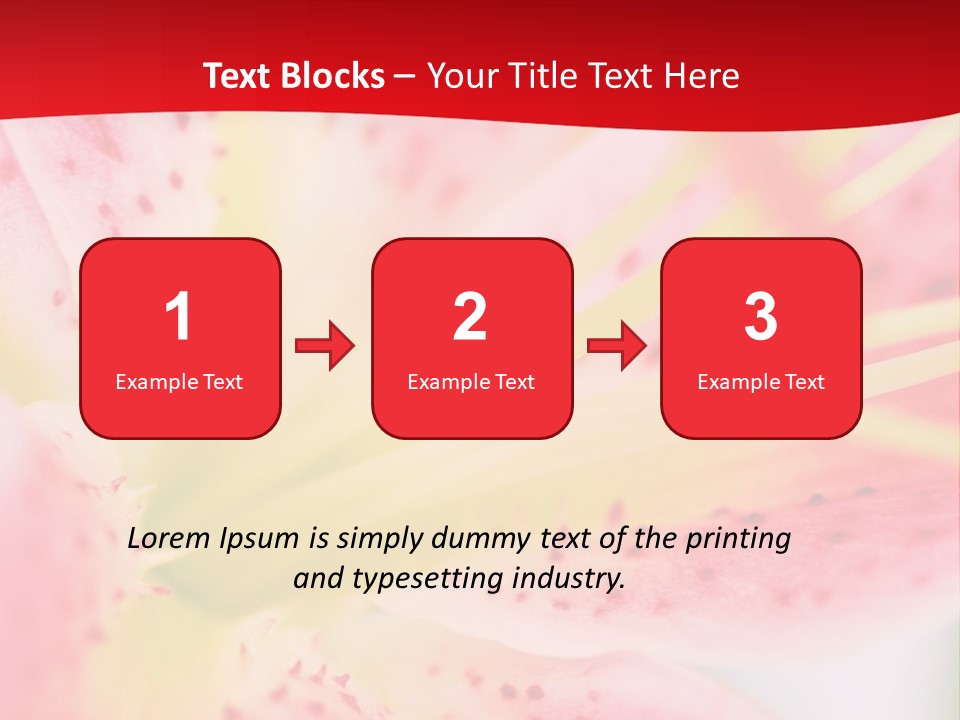A Pink Flower With Yellow Center On A Red Background PowerPoint Template