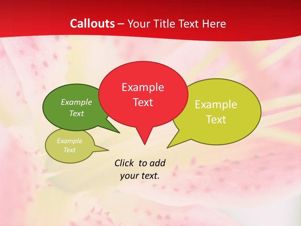 A Pink Flower With Yellow Center On A Red Background PowerPoint Template