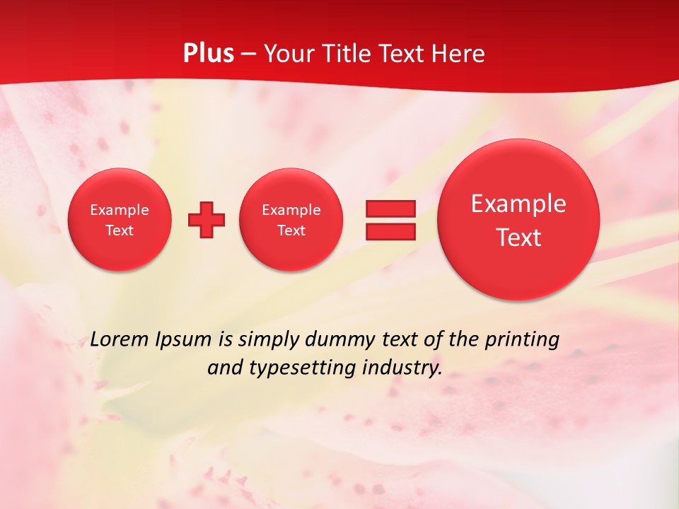A Pink Flower With Yellow Center On A Red Background PowerPoint Template