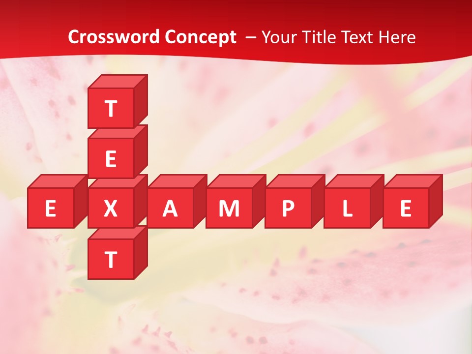 A Pink Flower With Yellow Center On A Red Background PowerPoint Template