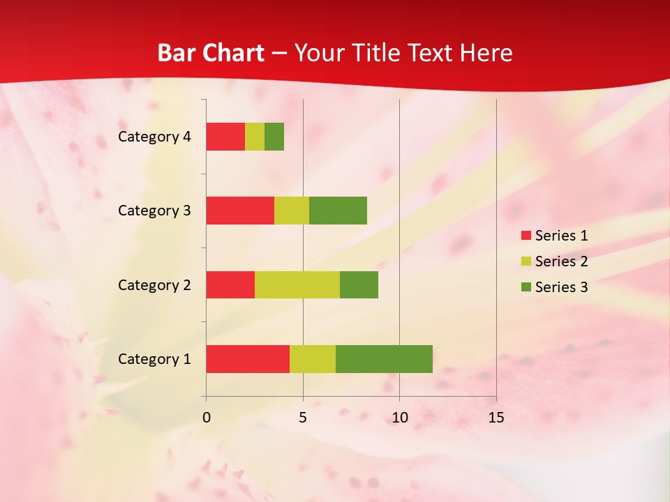 A Pink Flower With Yellow Center On A Red Background PowerPoint Template