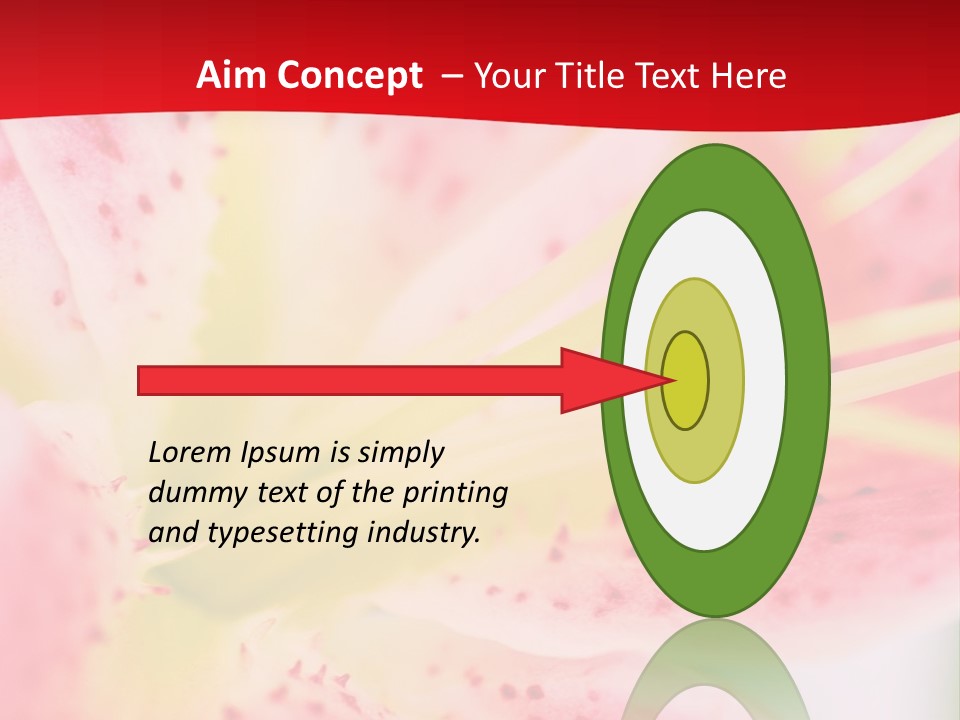 A Pink Flower With Yellow Center On A Red Background PowerPoint Template