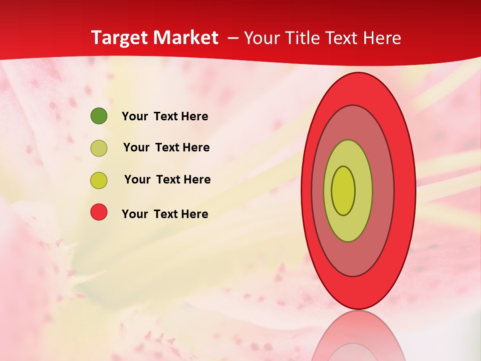 A Pink Flower With Yellow Center On A Red Background PowerPoint Template