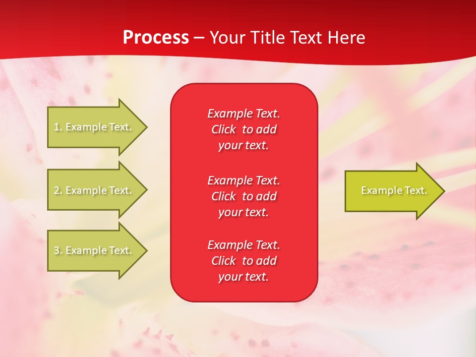 A Pink Flower With Yellow Center On A Red Background PowerPoint Template