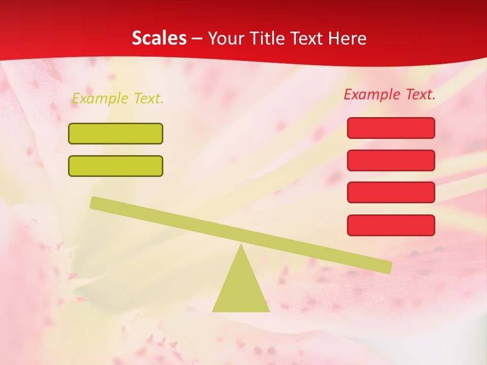 A Pink Flower With Yellow Center On A Red Background PowerPoint Template