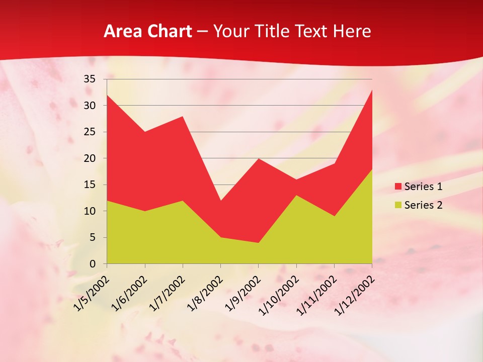 A Pink Flower With Yellow Center On A Red Background PowerPoint Template