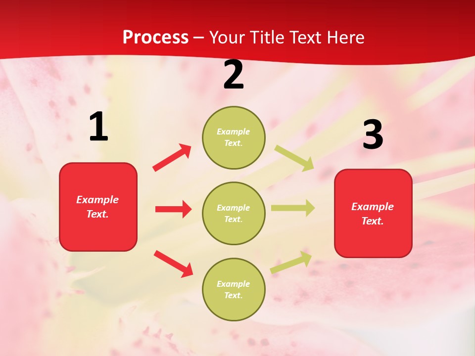 A Pink Flower With Yellow Center On A Red Background PowerPoint Template