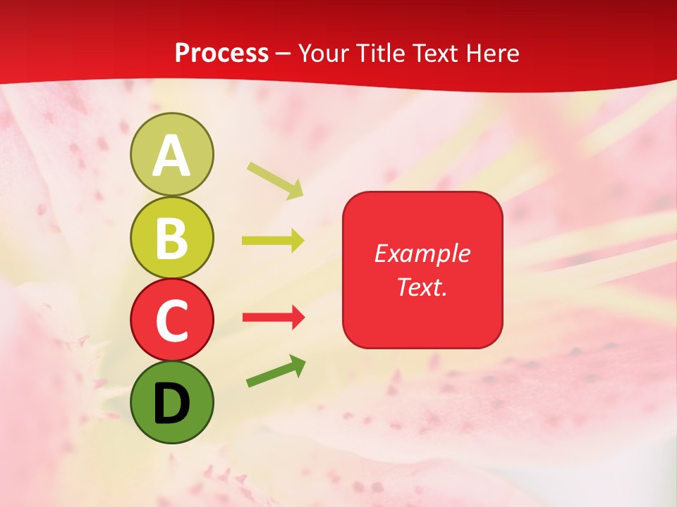 A Pink Flower With Yellow Center On A Red Background PowerPoint Template