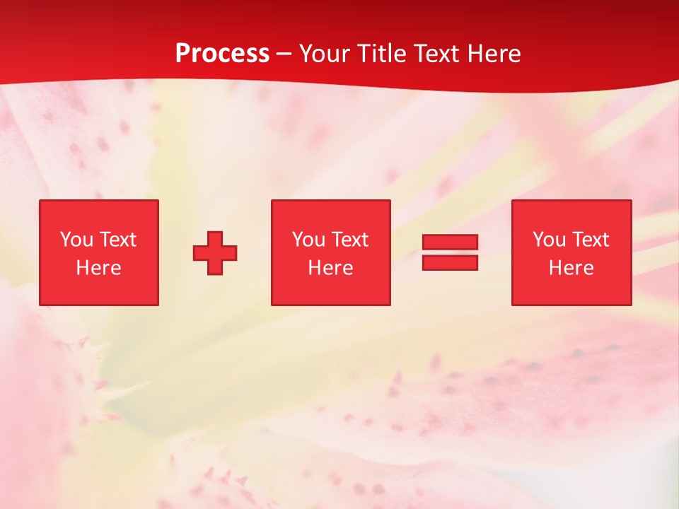 A Pink Flower With Yellow Center On A Red Background PowerPoint Template