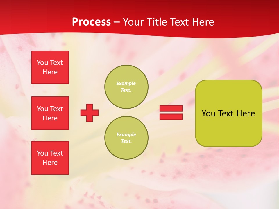A Pink Flower With Yellow Center On A Red Background PowerPoint Template