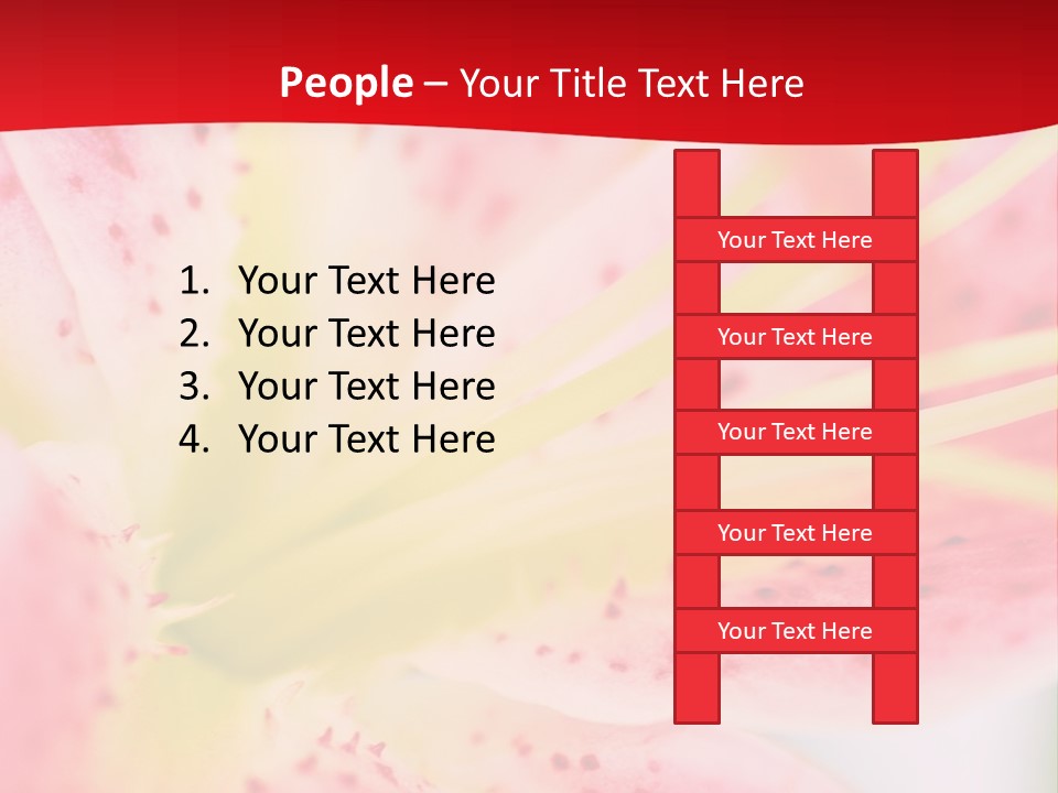 A Pink Flower With Yellow Center On A Red Background PowerPoint Template