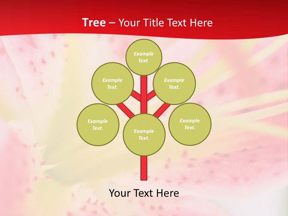 A Pink Flower With Yellow Center On A Red Background PowerPoint Template