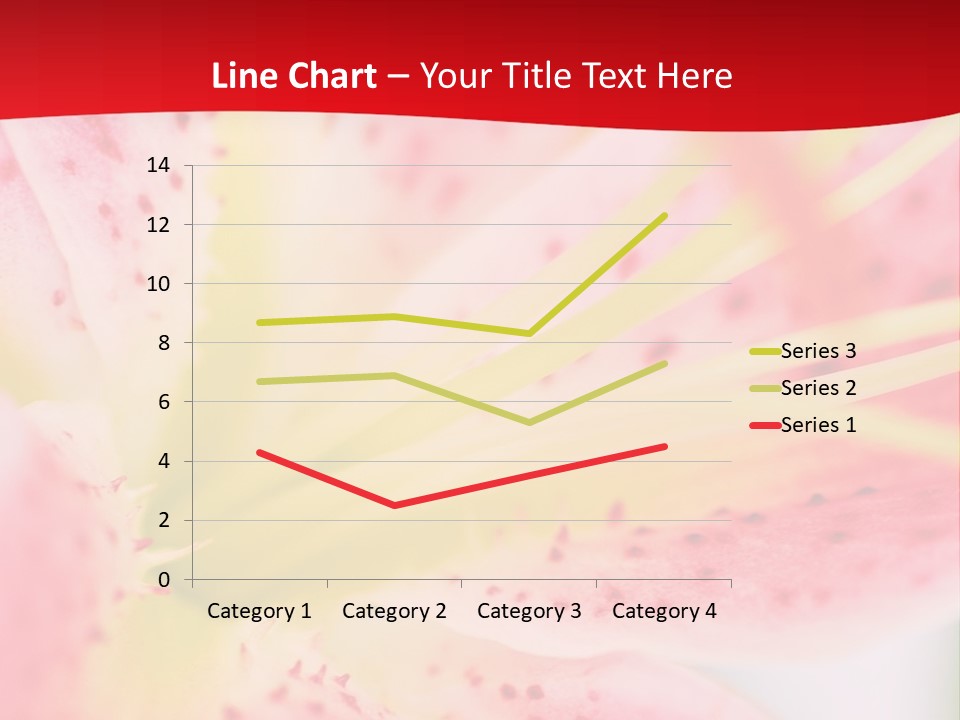 A Pink Flower With Yellow Center On A Red Background PowerPoint Template