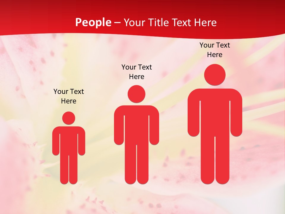 A Pink Flower With Yellow Center On A Red Background PowerPoint Template