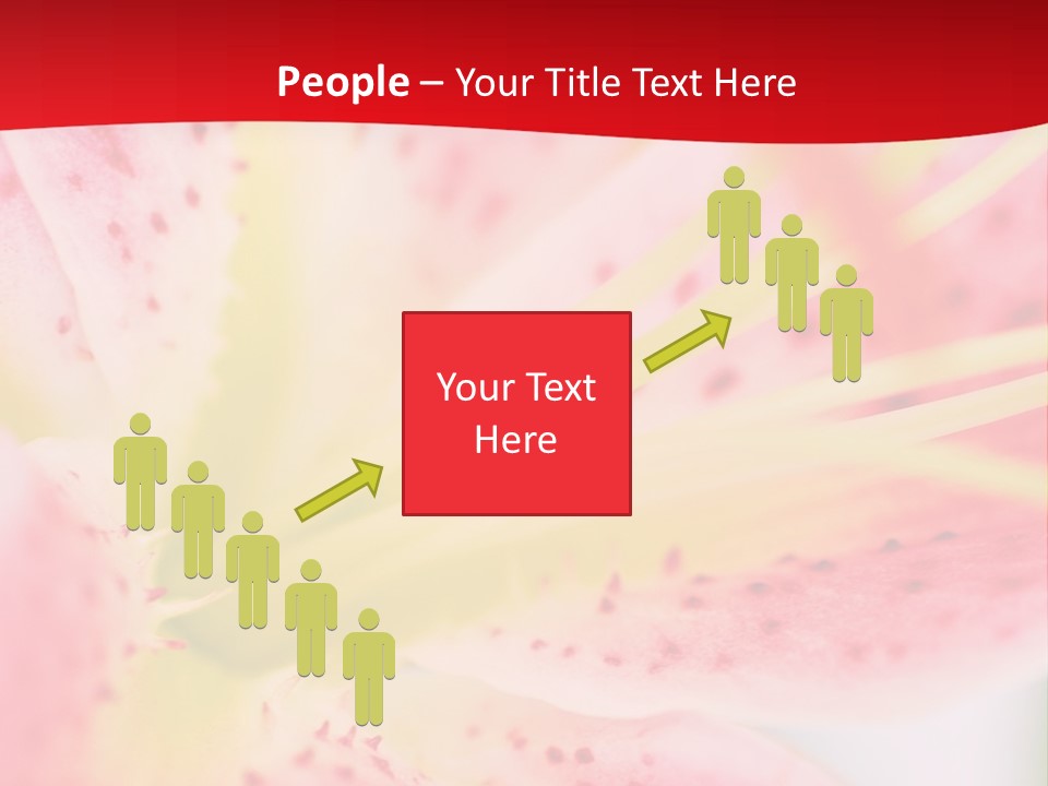 A Pink Flower With Yellow Center On A Red Background PowerPoint Template