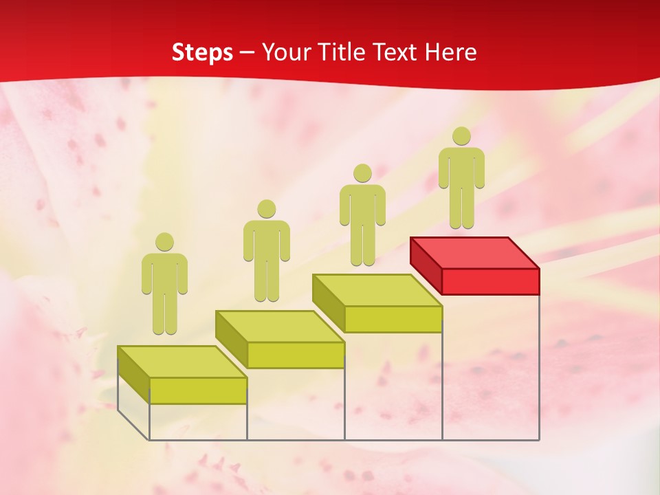 A Pink Flower With Yellow Center On A Red Background PowerPoint Template