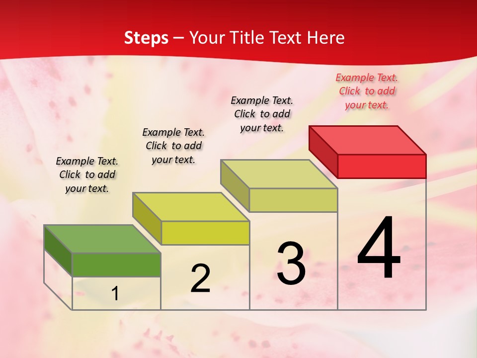 A Pink Flower With Yellow Center On A Red Background PowerPoint Template