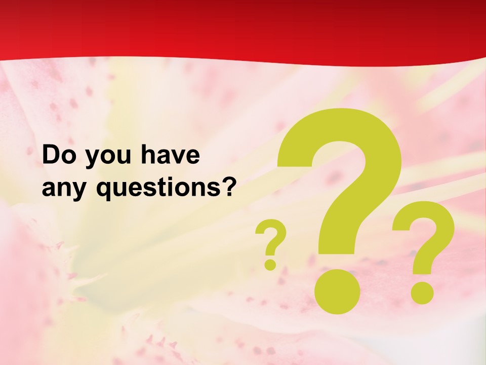 A Pink Flower With Yellow Center On A Red Background PowerPoint Template
