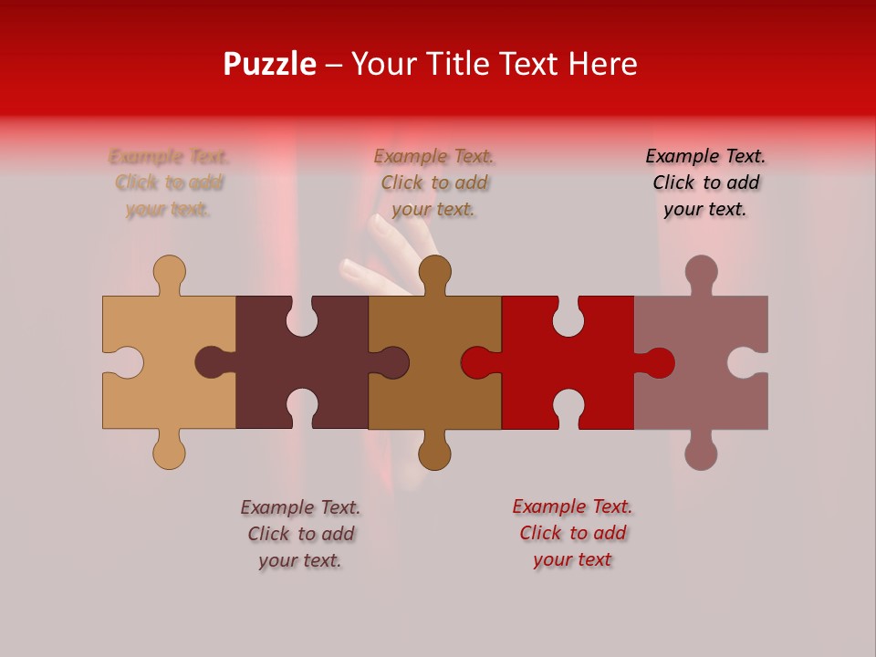 A Woman's Hand Peeking Out Of A Red Curtain PowerPoint Template