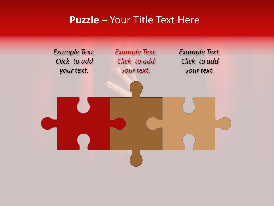 A Woman's Hand Peeking Out Of A Red Curtain PowerPoint Template