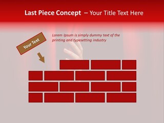 A Woman's Hand Peeking Out Of A Red Curtain PowerPoint Template