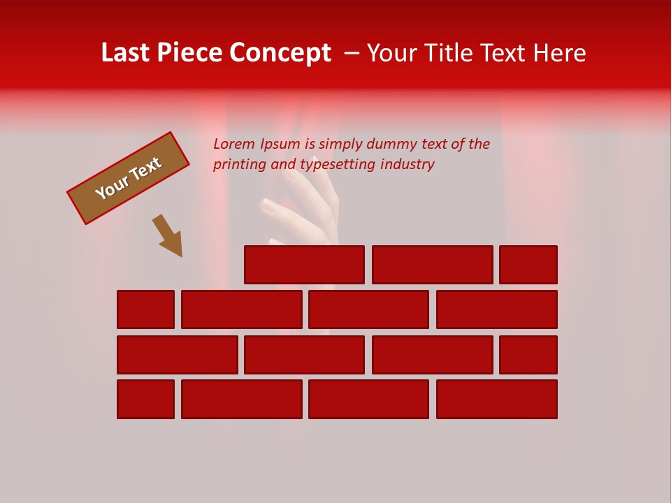 A Woman's Hand Peeking Out Of A Red Curtain PowerPoint Template
