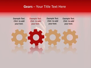 A Woman's Hand Peeking Out Of A Red Curtain PowerPoint Template