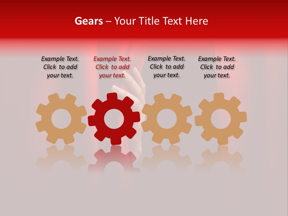 A Woman's Hand Peeking Out Of A Red Curtain PowerPoint Template