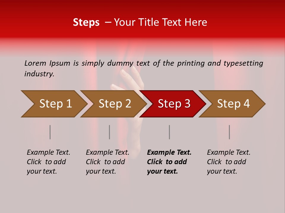 A Woman's Hand Peeking Out Of A Red Curtain PowerPoint Template