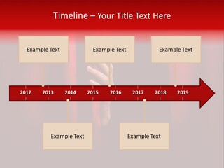 A Woman's Hand Peeking Out Of A Red Curtain PowerPoint Template