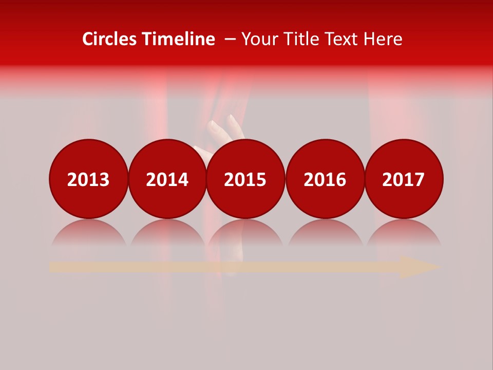 A Woman's Hand Peeking Out Of A Red Curtain PowerPoint Template