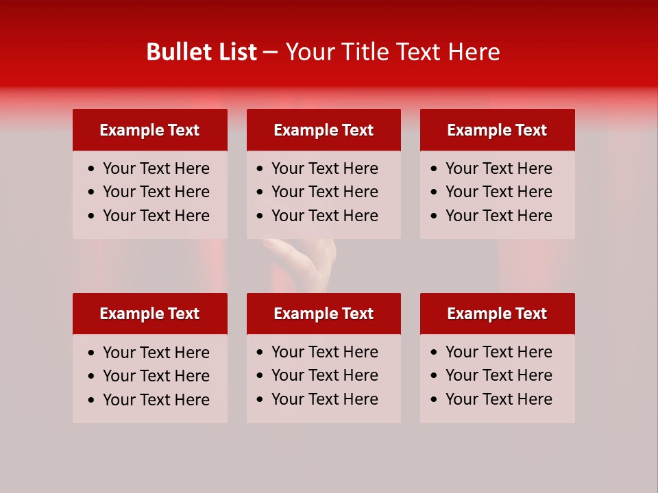 A Woman's Hand Peeking Out Of A Red Curtain PowerPoint Template