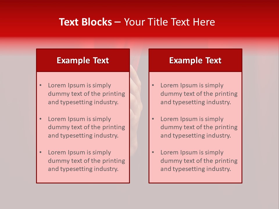 A Woman's Hand Peeking Out Of A Red Curtain PowerPoint Template