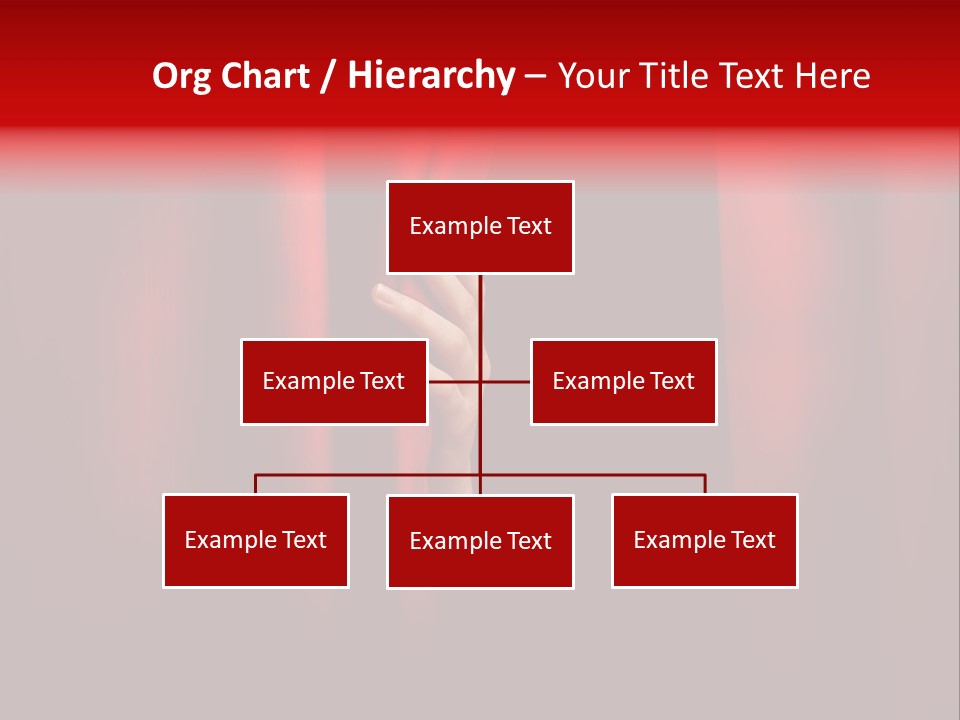 A Woman's Hand Peeking Out Of A Red Curtain PowerPoint Template