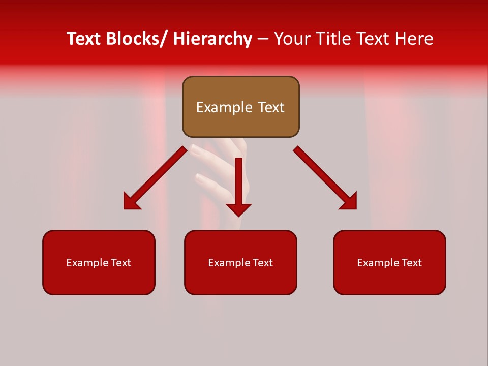 A Woman's Hand Peeking Out Of A Red Curtain PowerPoint Template